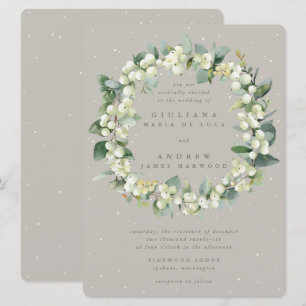 Große griechische Snowberry+Eucalyptus Wreath Wedd Einladung