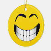 GROSSE GRINSEN-GESICHTS-VERZIERUNG KERAMIKORNAMENT (Links)