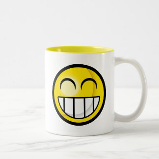 Große Grinsen-Tasse Zweifarbige Tasse