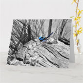 Große großartige feenhafte Zaunkönig-Gruß-Karte Karte (Gelbe Blume)