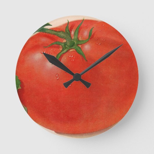 große große saftige Tomate Runde Wanduhr (Vorderseite)