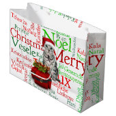 Große Größe - Weihnachten für Katzen und Maus Große Geschenktüte (Vorderseite Schrägansicht)