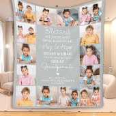 Große Großeltern Custom ModernGray Foto Collage Fleecedecke