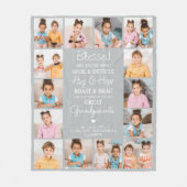 Große Großeltern Custom ModernGray Foto Collage Fleecedecke (Vorderseite)