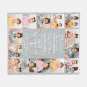 Große Großeltern Custom ModernGray Foto Collage Fleecedecke (Vorderseite (Horizontal))