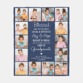 Große Großeltern Custom Navy Blue Foto Collage Fleecedecke (Vorderseite)