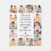 Große Großeltern Personalisiert Gedicht FotoCollag Fleecedecke (Vorderseite)