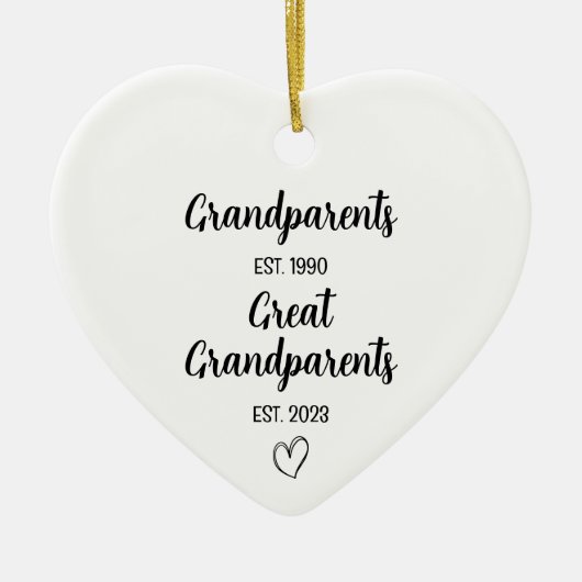 Große Großeltern Schwangerschaft Ankündigung Liebe Keramik Ornament (Vorne)