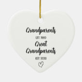 Große Großeltern Schwangerschaft Ankündigung Liebe Keramik Ornament (Hinten)