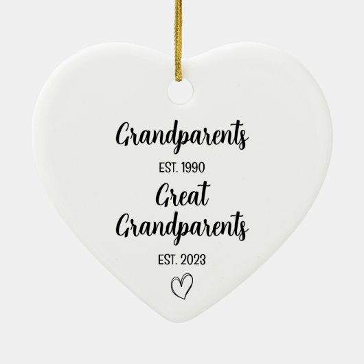 Große Großeltern Schwangerschaft Ankündigung Liebe Keramik Ornament (Hinten)