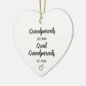 Große Großeltern Schwangerschaft Ankündigung Liebe Keramik Ornament (Links)