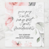 Große Großeltern Schwangerschaft Ankündigung New B Weinetikett (Einzelnes Label)