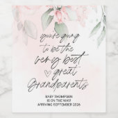 Große Großeltern Schwangerschaft Ankündigung New B Weinetikett (Einzelnes Label)