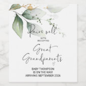 Große Großeltern - Schwangerschaftsankündigung Elt Weinetikett (Einzelnes Label)