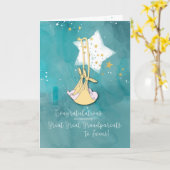 Große Großeltern zu Zwillingen, Glückwünsche Karte (Gelbe Blume)