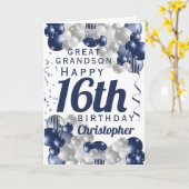 Große Großmutter 16. Geburtstagsnacht Ballon Karte (Gelbe Blume)