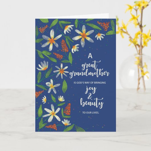 Große Großmutter Religious Birthday Daisies Karte (Gelbe Blume)