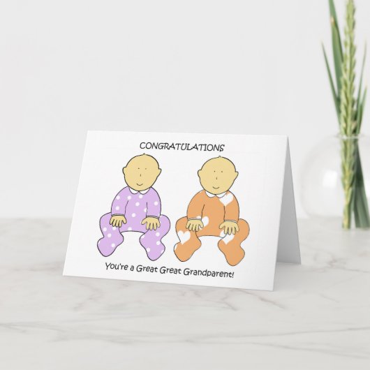 Große Großmutter von Twins Glückwunsch Karte (Vorderseite)