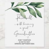 Große Großmutter zu sein Schwangerschaft Ankündigu Weinetikett (Einzelnes Label)