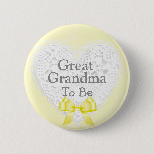 Große Großmutter, zum gelber Babyparty-Knopf zu Button (Vorderseite)