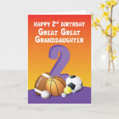 Große Großtochter 2. Geburtstagsportball Karte (Gelbe Blume)