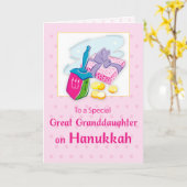 Große Großtochter Hanukkah Blue mit Dreidel Karte (Gelbe Blume)