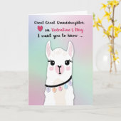 Große Großtochter Llamas Valentinstag Karte (Gelbe Blume)