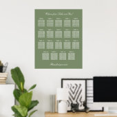 Größe Grün 19 Tabelle Hochzeitsdiagramm Poster (Heimbüro)