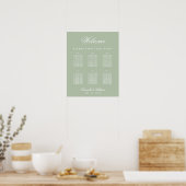 Größe Grün 6 Tabelle Einfache Hochzeitssitzkarte Poster (Küche)