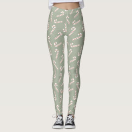 Größe grün mit roten und weißen Kanistern Leggings