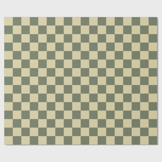 Größe Grün mit Vanilla Checked Pattern Geschenkpapier (Flach)