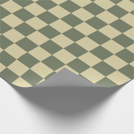 Größe Grün mit Vanilla Checked Pattern Geschenkpapier (Ecke)
