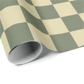 Größe Grün mit Vanilla Checked Pattern Geschenkpapier (Rolleneckpunkt)