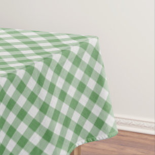 Große, grün-weiße Gingham-Karo-Muster Geometrie Tischdecke