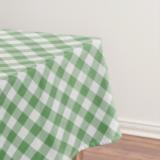 Große, grün-weiße Gingham-Karo-Muster Geometrie Tischdecke (Beispiel)