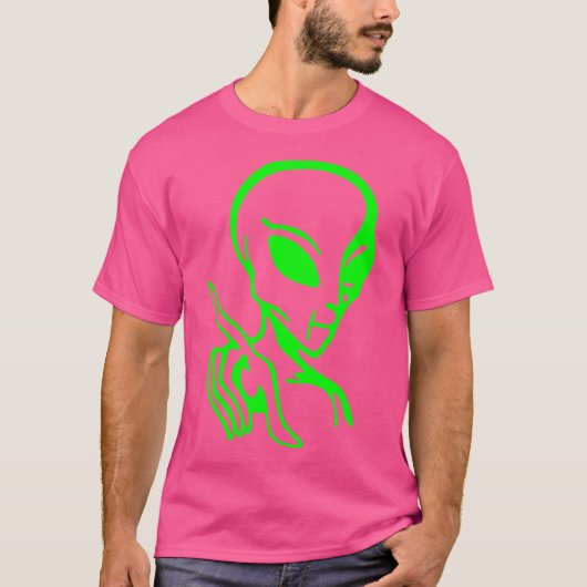 Große grüne Alien T-Shirt (Vorderseite)