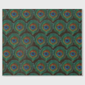 Große grüne Augen der Pfauenfresser Geschenkpapier (Flach)