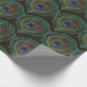 Große grüne Augen der Pfauenfresser Geschenkpapier (Ecke)