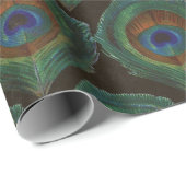 Große grüne Augen der Pfauenfresser Geschenkpapier (Rolleneckpunkt)