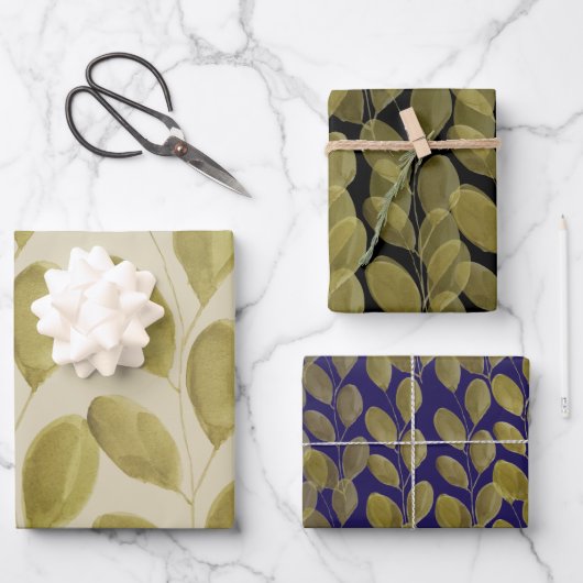 Große grüne Farbe Geschenkpapier Set (Vorderseite)