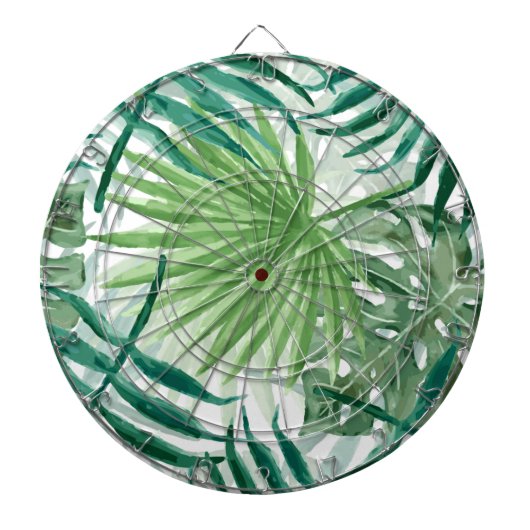 Große grüne Farn-Palme und Monstera tropische Dartscheibe (vorne)