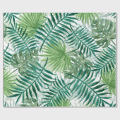 Große grüne Farn-Palme und Monstera tropische Geschenkpapier (Flach)