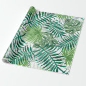 Große grüne Farn-Palme und Monstera tropische Geschenkpapier (Ungerollt)