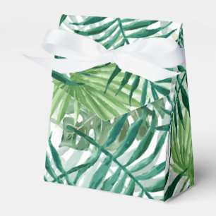 Große grüne Farn-Palme und Monstera tropische Geschenkschachtel