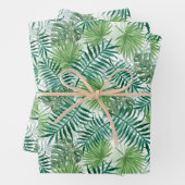 Große grüne Fernpalme und tropische Monstera-Pflan Geschenkpapier Set (Beispiel)
