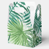 Große grüne Fernpalme und tropische Monstera-Pflan Geschenkschachtel (Geöffnet)