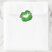 Große grüne Lippen Runder Aufkleber (Tasche)