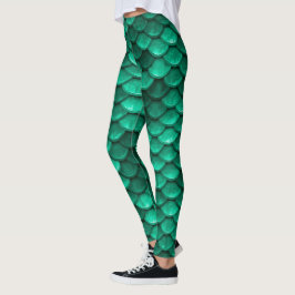 Große grüne Meerjungenskala Leggings