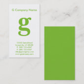 große grüne Monografie Visitenkarte (Vorne/Hinten)