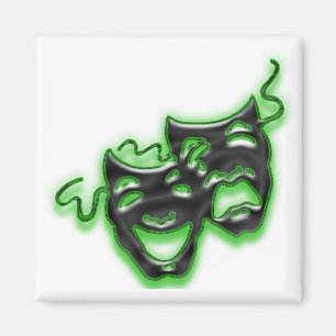 Große grüne Neonmasken-quadratischer Magnet